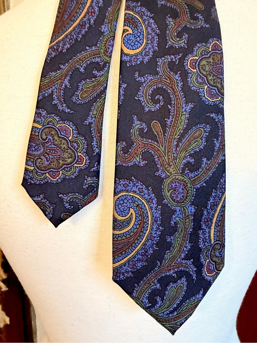 Lauren Ralph Lauren Printed Paisley Unisex Silk Navy Tie